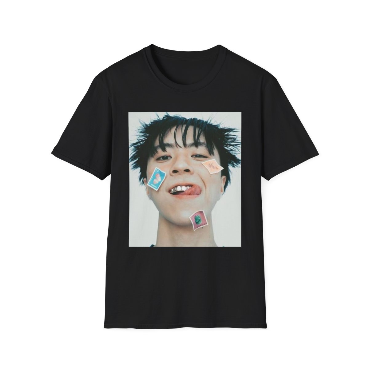 Playful Face Photo T-Shirt | Sticker Cheeks Portrait Tee | Rayasianboy