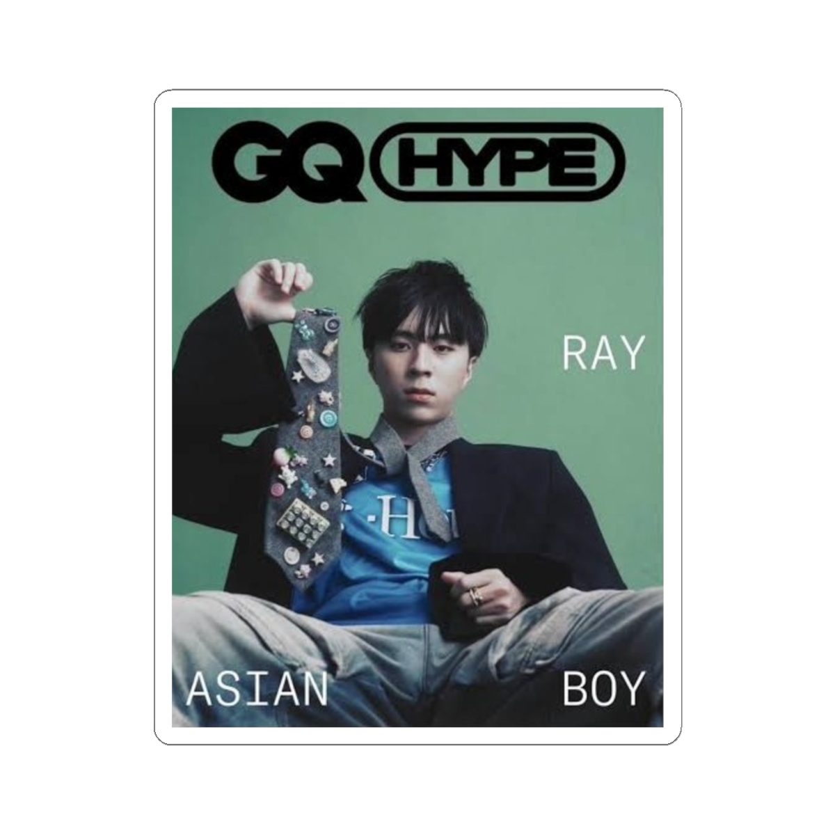 GQ HYPE Asian Boy magazine cover Kiss-Cut Sticker | Rayasianboy